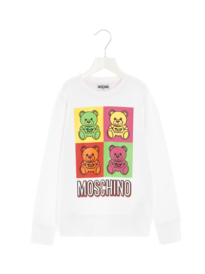 Moschino Kids' Teddy Bear Sweatshirt In White