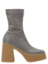 Stella Mccartney Skyla Platform Vegan-leather Ankle Boots In Gray