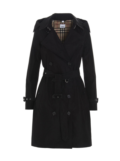 Burberry Mid-length Chelsea Heritage Trench Coat In Black