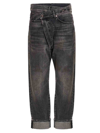 R13 Crossover Whiskered Jeans In Nero