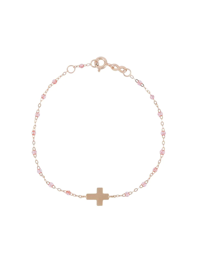 Gigi Clozeau 18kt Rose Gold Cross Charm Classic Bracelet In Metallic