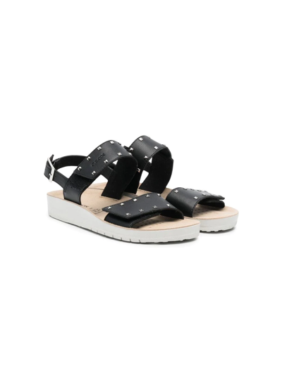 Geox Kids' Costarei Rockstud Sandals In Black