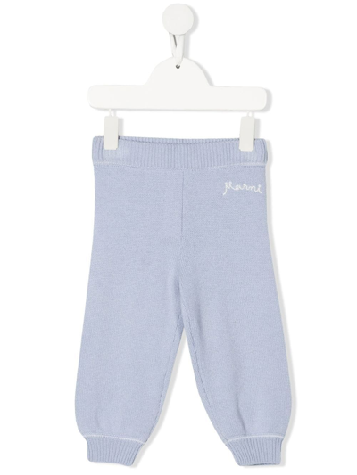 Marni Babies' Pantaloni Azzurri In Misto Cashmere In Light Blue