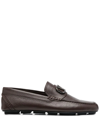 Valentino Garavani Vlogo Signature Grainy Calfskin Driving Shoe In Brown