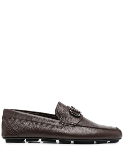 VALENTINO GARAVANI VLOGO SIGNATURE LEATHER DRIVING SHOES