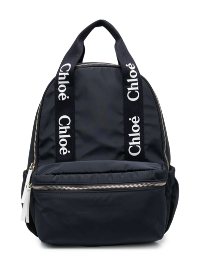 Chloé Navy Blue Nylon Chloe Backpack