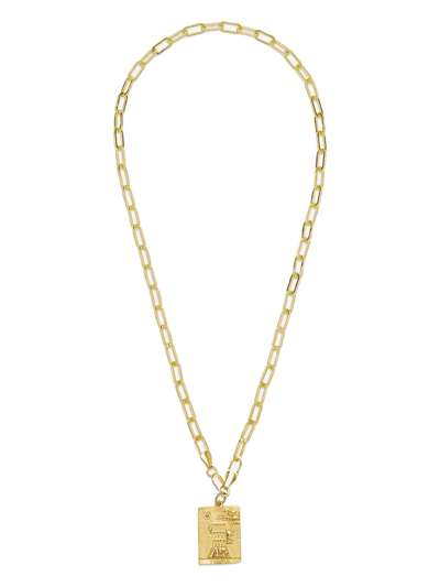 Hermina Athens Gold-plated The Tower Tarot Pendant Necklace
