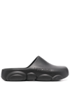 Moschino Round-toe Chunky-sole Slides In Black