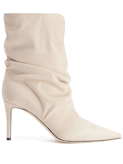 Giuseppe Zanotti Yunah Suede 85mm Ankle Boots In Beige