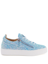 Giuseppe Zanotti Gail Glitter Low-top Sneakers In Blue