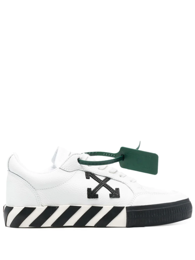 Off-white Off White Women's  White Leather Sneakers In White Black