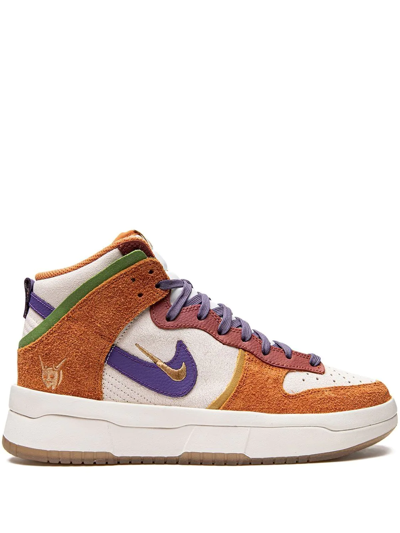 Nike White & Orange Setsubun Dunk High Up Sneakers In Sail/canyon Purple-h