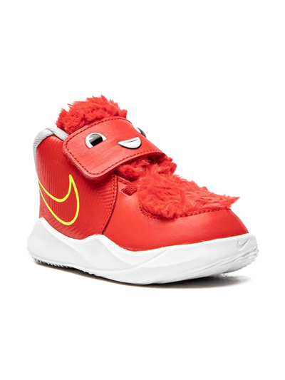 Nike Kids' Team Hustle 9 Sneakers In Chile Red/ Red/ Grey/ Black