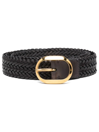 Tom Ford Adjustable Interwoven-design Belt In Grey