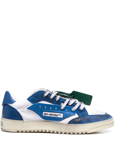 Off-white 5.0 Distressed-finish Sneakers In Blue