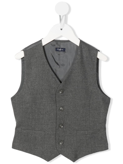 Il Gufo Kids' Single-breasted Fitted Waistcoat In Grey