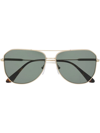 Prada Aviator Frame Sunglasses In Gold