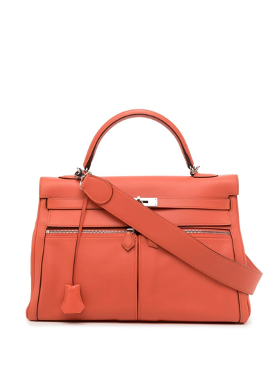 Pre-owned Hermes 2012 Pre-owed Kelly Lakis 35 2way Bag In Orange