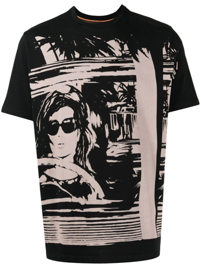 Paul Smith The Getaway Graphic-print Cotton T-shirt In Black