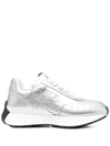 Alexander Mcqueen 50mm Sprint Runner Faux Leather Sneakers In Silver