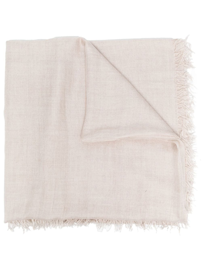 Faliero Sarti Frayed-edge Cashmere Scarf In Neutrals