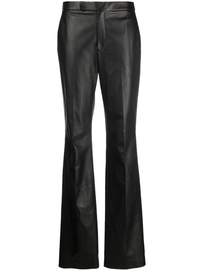 Ralph Lauren High-rise Straight-leg Trousers In Black