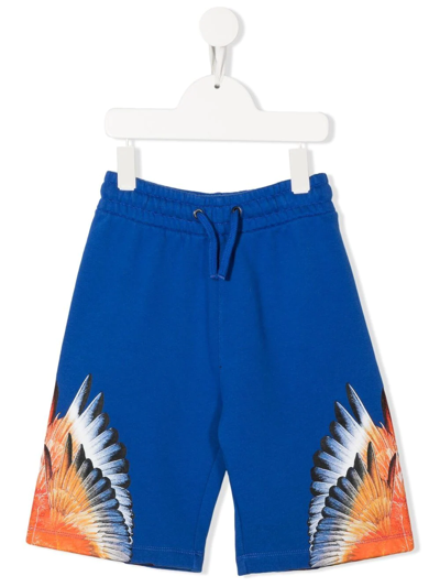 Marcelo Burlon County Of Milan Kids' Icon Wings Gradient Sweatshort In Blue