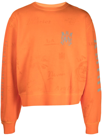 Amiri Logo-print Sweatshirt In Orange
