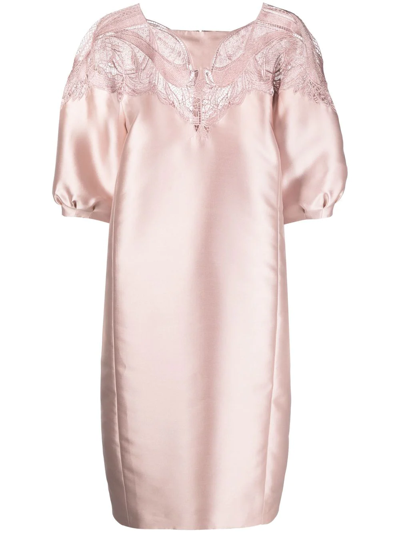 Alberta Ferretti Lace-detail Dress In Pink