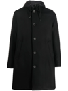 Herno Felted Single-breasted Trench Coat In Black