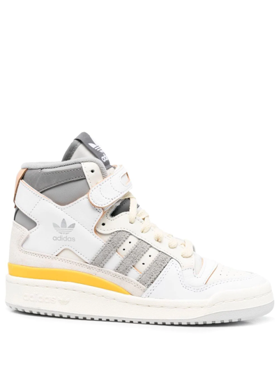 Adidas Originals Forum 84 Hi Leather And Suede High-top Sneakers In White