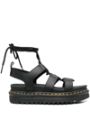 Dr. Martens Dr.martens Nartilla Hydro Leather Gladiator Sandals In Black