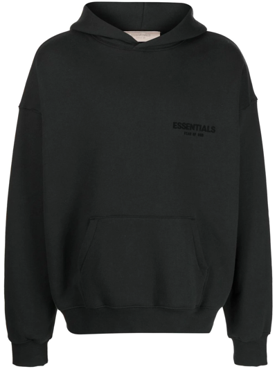 Essentials Logo-print Hoodie In Black