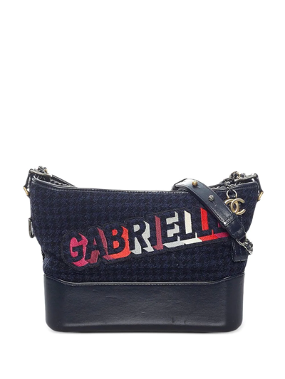 Pre-owned Chanel Medium Gabrielle Crossbody Bag In Blue