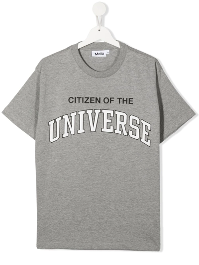 Molo Teen Slogan-print T-shirt In Grey