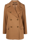 Tagliatore Blanche Double-breasted Coat In Brown