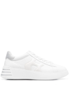 Hogan Leather Sneakers With Glittered Patch In White