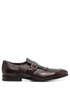 HENDERSON BARACCO PERFORATED LEATHER MONK SHOES