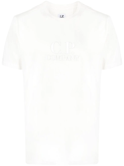 C.p. Company Logo-print Cotton T-shirt In White