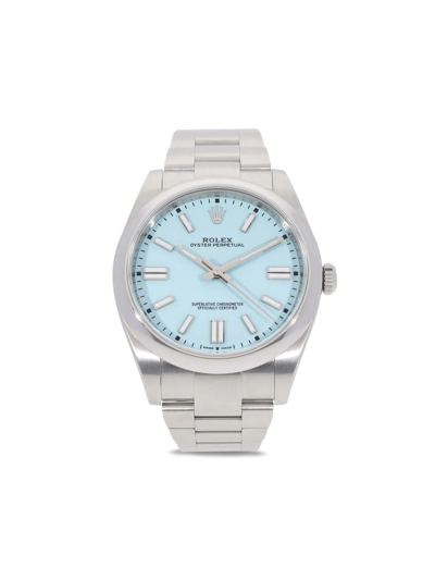 Pre-owned Rolex 2021  Oyster Perpetual 41mm In Blue