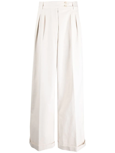 Aspesi Wide-leg Tailored Trousers In Neutrals