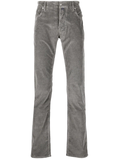 Jacob Cohen Bard Slim-fit Corduroy Trousers In Grey