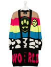 Barrow Jacquard Wool Blend Knit Cardigan In Black