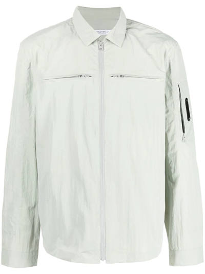 A-cold-wall* Gaussian Collared Boxy-fit Recycled-polyamide-blend Overshirt In Grey