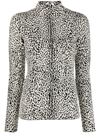 Proenza Schouler Cheetah Jacquard Mock-neck Pullover In Black