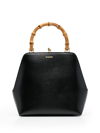 Jil Sander Goji Bamboo Crocodile-embossed Tote Bag In Black