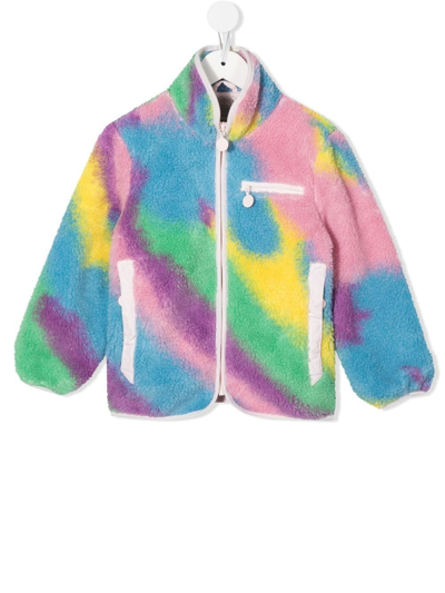 Stella Mccartney Kids' Tie Dye Recycled Teddy Fleece Jacket In Multicolour