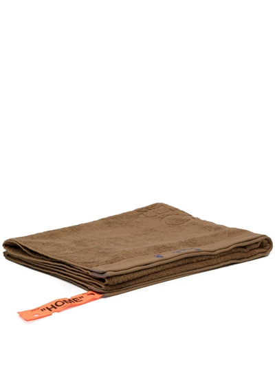 Off-white Hands Off Cotton Bath Towel In Brown