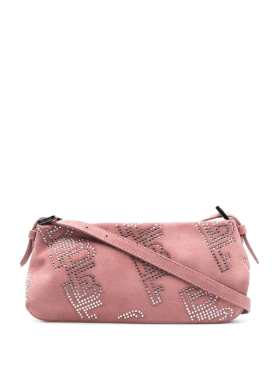 By Far Rachel Logo-stud Shoulder Bag In Pink