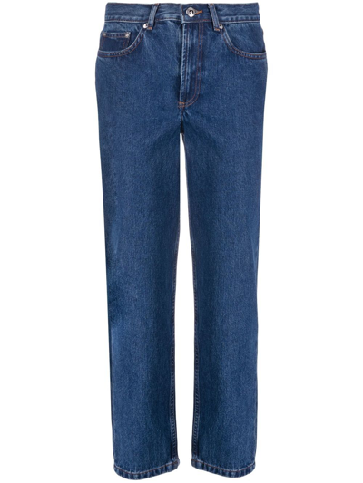 Apc Straight-leg Cropped Jeans In Blue